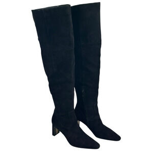 Sam Edelman Shea Over-the-Knee Boots Black Suede Womens 8M Wide Calf New $250